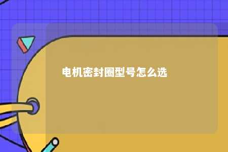 电机密封圈型号怎么选 